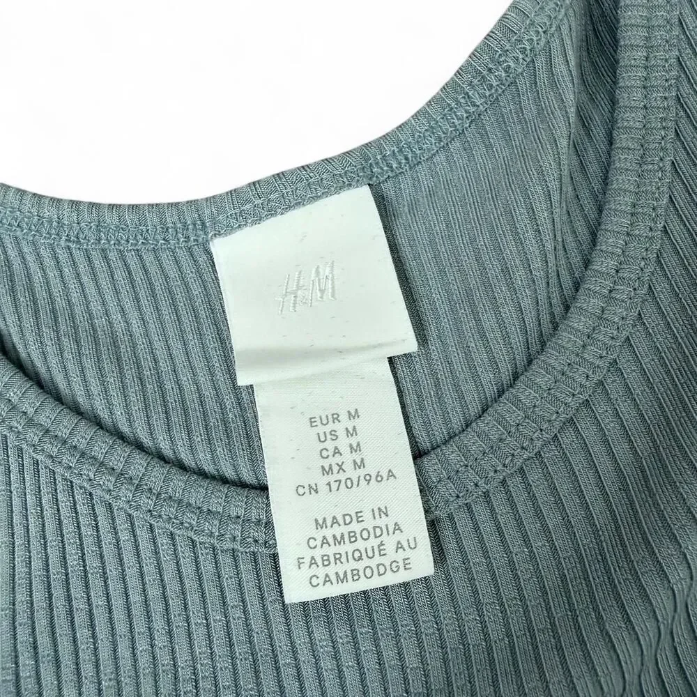 H&M Racerback Ribbed Tank Top Size M - Picture 2 of 5
